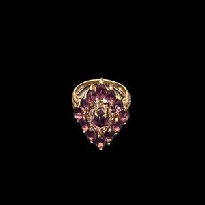 Samuel Aaron THL 10K Amethyst & Diamond cocktail ring